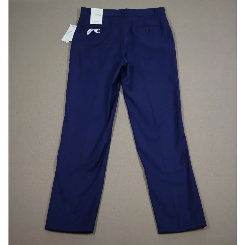 Calvin Klein Boys Bi-Stretch Dress Pant‎ Straight Leg Fit Bright Blue Size 20H